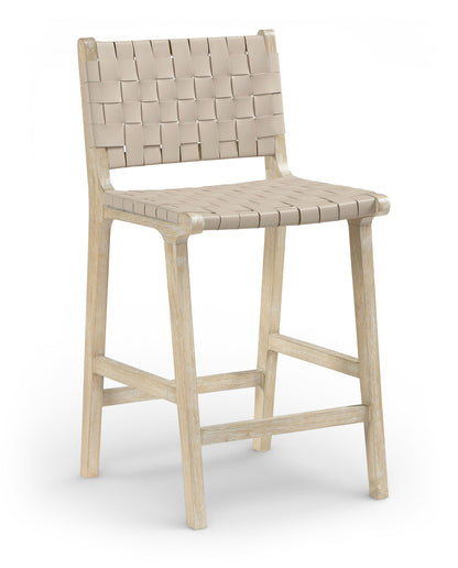 Entwine - Vegan Leather Upholstered Counter Stool - Painted Natural