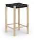 Entwine - Vegan Leather Upholstered Backless Counter Stool - Painted Natural