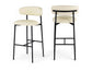 Lupita - Vegan Leather Upholstered Bar Stool (Set of 2) - Cream / Matte Black