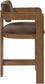Sacha - Velvet Stool With Brown Base