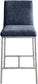Reeves - Chenille Fabric Upholstered Counter Stool (Set of 2) - Silver Base