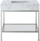Marmo - Engineered Marble Bathroom Vanity With Chrome Base
