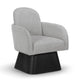 Marlowe - Linen Textured Fabric Upholstered Swivel Accent Chair - Stained Black