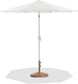 Fiji - Aluminum Patio Umbrella With Round Teak And White Base