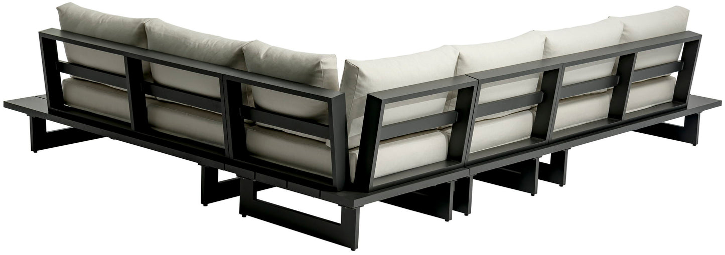 Maldives - 4 Piece Water Resistant Outdoor Patio Modular Sectional With Gray Base
