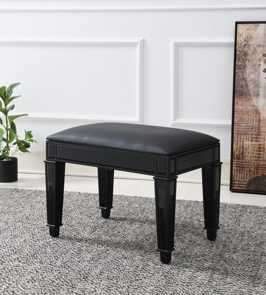 G-316 - Wood Vanity Stool - Black