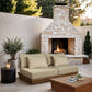 Mirella - 2 Piece Water Resistant Fabric 74" Upholstered Outdoor Patio Modular Armless Loveseat