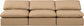 Indulge - Faux Leather 3 Piece Modular Armless Sofa - Tan