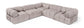 Orin - Velvet 5 Piece Modular Corner Sectional