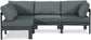 Nizuc - Outdoor Patio 4 Piece Modular Sectional With Gray Frame