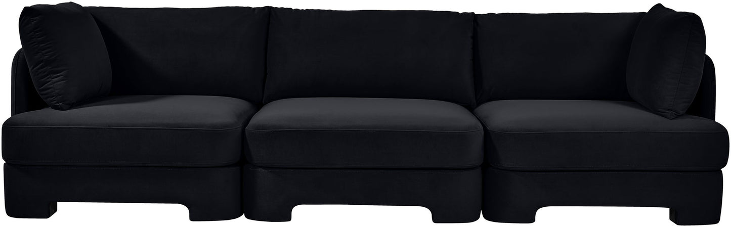Hammond - Velvet Performance Fabric Upholstered 3 Piece Sofa