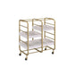 Vorrik - Serving Cart - Gold & White Washed