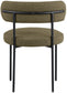 Beacon - Boucle Fabric Dining Chair With Black Legs (Set of 2) - Olive Green