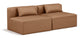 Cube - Modular 2 Piece Armless Sofa - Light Brown