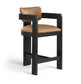 Sacha - Vegan Leather Upholstered Counter Stool With Black Base