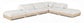 Turin - Chenille Fabric Upholstered Modular Sectional - White