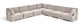 Hammond - Velvet Performance Fabric Upholstered 7 Piece Corner Sectional