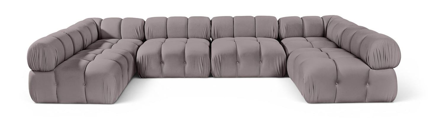 Orin - U-Shaped Velvet 6 Piece Modular Sectional