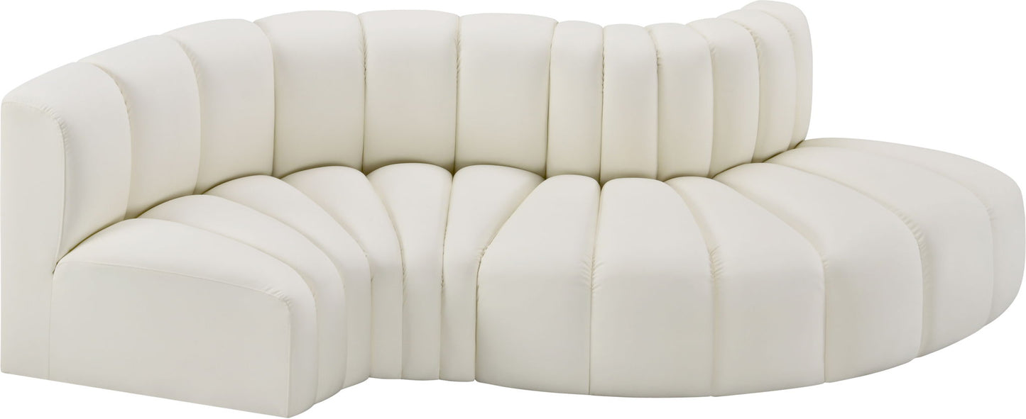 Arc - Faux Leather 4 Piece L-Shaped Modular Sofa