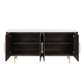 Clayten - Server - White Natural Marble Top & Espresso