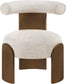 Calder - Linen Textured Fabric Upholstered Accent Chair - Painted Brown Base