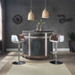 Rahma - Bar Table - Antique Ebony Top Grain Leather & Aluminum