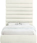 Adam - Chenille Fabric Bed With 89" Headboard