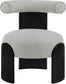 Calder - Linen Textured Fabric Upholstered Accent Chair - Painted Black Base