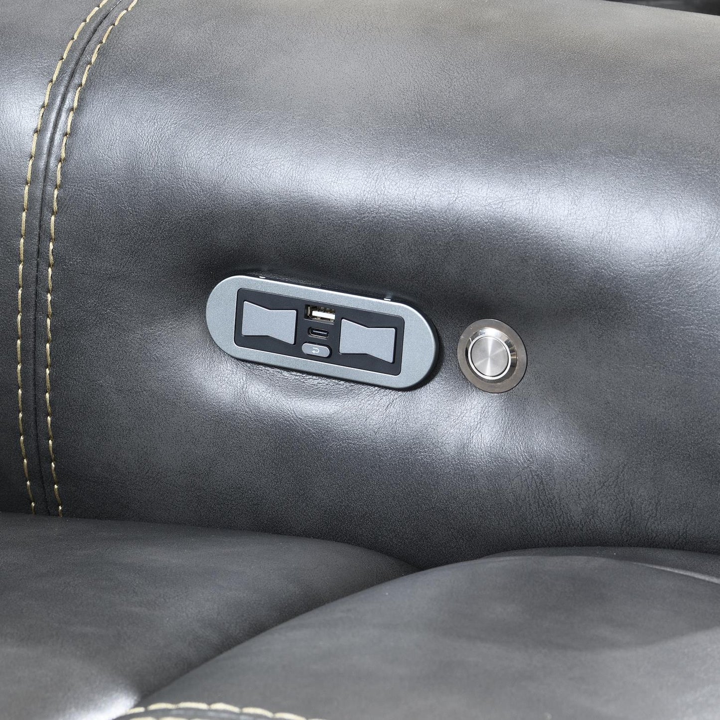 U66 - Power Reclining Loveseat - Dark Gray