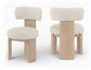 Atelier - Vegan Leather Upholstered Dining Chair (Set of 2) - Taupe / Painted Natural