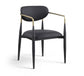 Ronda - Vegan Leather Upholstered Dining Arm Chair - Black Legs