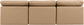 Indulge - Faux Leather 3 Piece Modular Armless Sofa - Tan