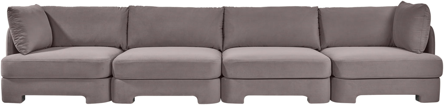 Hammond - Velvet Performance Fabric Upholstered 4 Piece Sofa