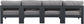 Nizuc - Outdoor Patio 4 Seat Armless Modular Sofa With Gray Frame
