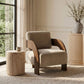 Cedra - Velvet Performance Fabric Upholstered Accent Chair - Brown Frame