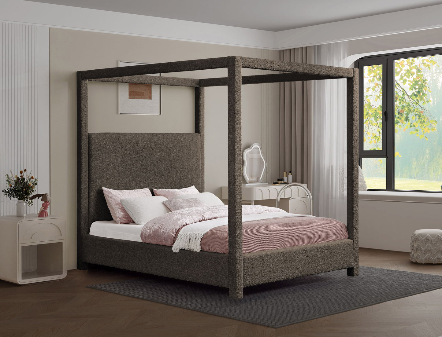 Eden - Boucle Fabric Upholstered Bed