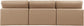 Comfy - Faux Leather Modular Armless Sofa 3 Pieces - Tan