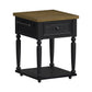 Heritage - Chopping Block Island With Casters - Oak Brown And Black