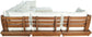 Mirella - 7 Piece Water Resistant Fabric Upholstered Outdoor Patio Modular Sectional