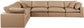 Comfy - 6 Piece Faux Leather Modular Corner Sectional - Tan