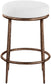 Ferro - Upholstered Backless Counter Stool With Brushed Bronze Base
