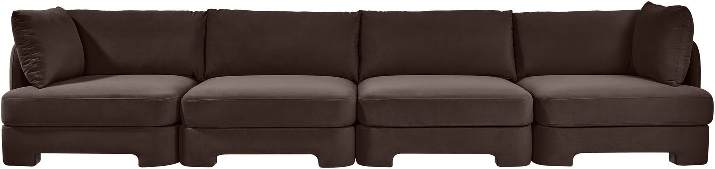 Hammond - Velvet Performance Fabric Upholstered 4 Piece Sofa