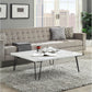 Telestis - Coffee Table - White Marble Top & Black