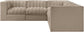 Rummi - Symmetrical Velvet Performance Fabric Upholstered 5 Piece Modular Sectional