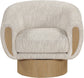 Avella - Interwoven Fabric Swivel Accent Chair - Light Brown Base