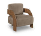 Cedra - Velvet Performance Fabric Upholstered Accent Chair - Brown Frame