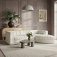 Rummi - Velvet Performance Fabric Upholstered 4 Piece Modular Sectional, With Reverse Corner Chair