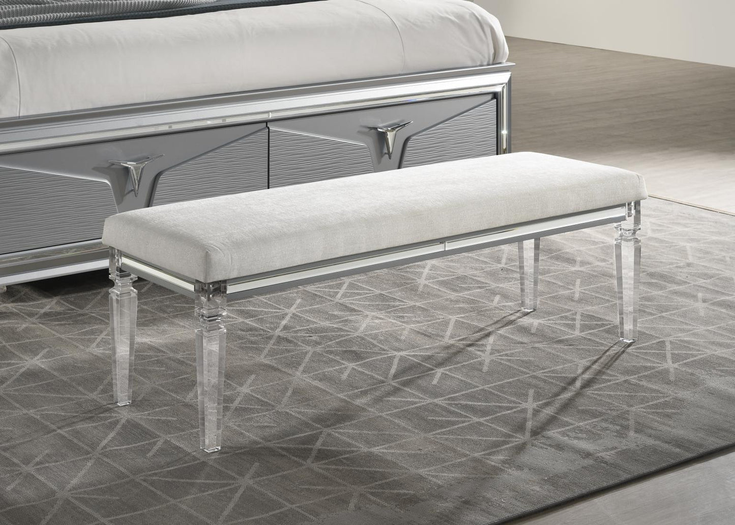 B024 - Bench - Olive Shimmer Silver