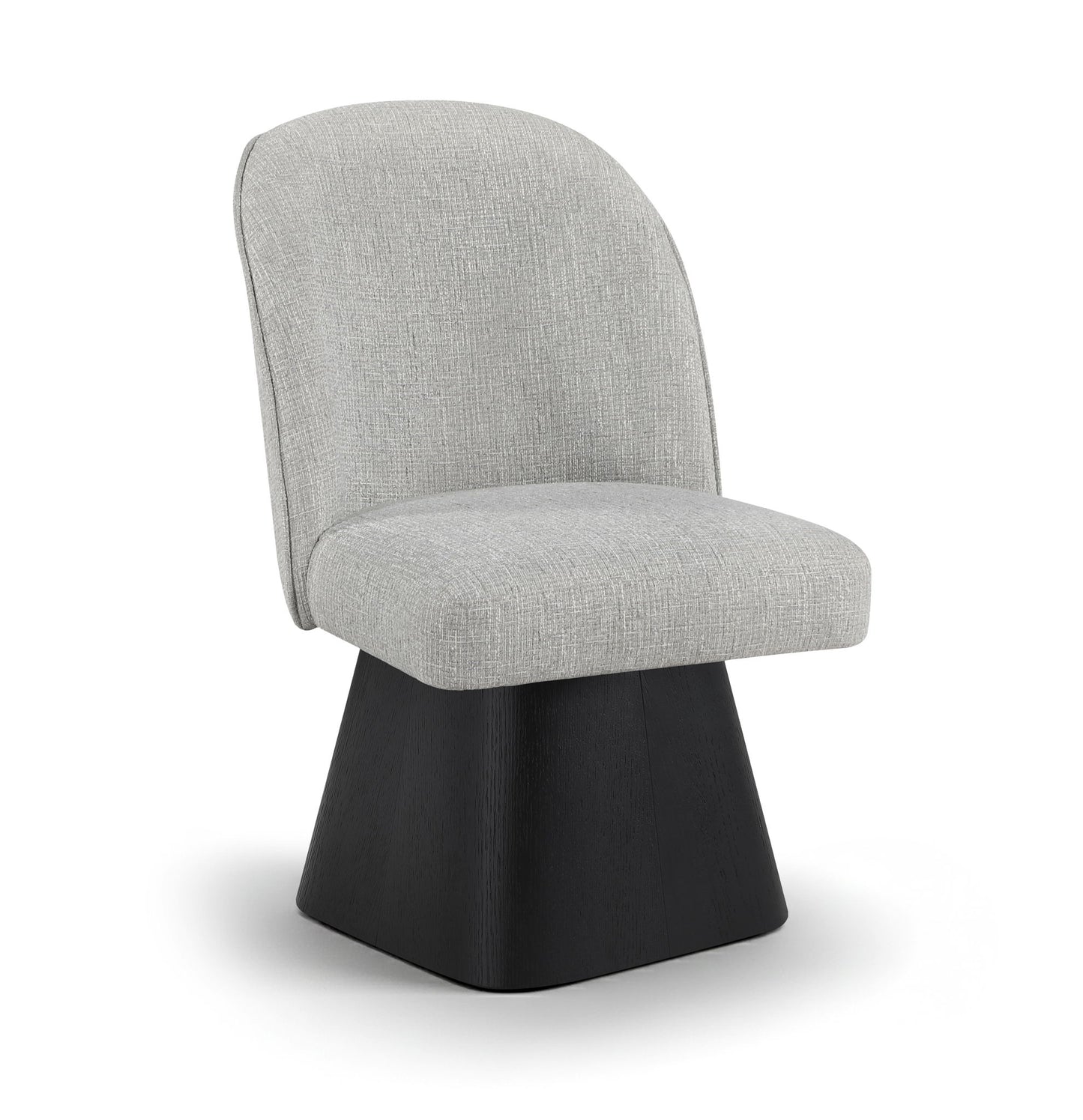Marlowe - Linen Textured Fabric Upholstered Swivel Dining Side Chair - Stained Black