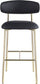 Lupita - Vegan Leather Upholstered Bar Stool With Brushed Gold Frame (Set of 2)